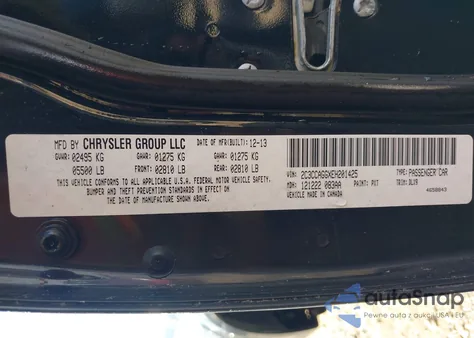 2014 Chrysler 300 300S from USA, damaged, VIN 2C3CCAGGXEH201425